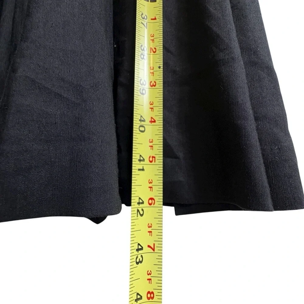 Banana Republic A-Line Linen Blend Dress Size 10 Black Pleated Sleeveless - Picture 7 of 10